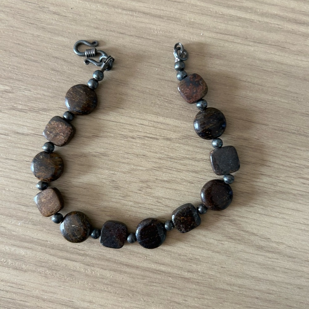 Brown and Black Beaded Bracelet